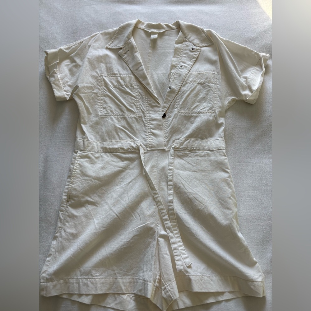 H&M white Jean Romper